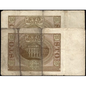 Poland. 1940 100 Zlotych Prefix D & E - 2 Pieces