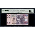 Poland. 1994 20 Zlotych Prefix YB - Replacement