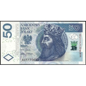 Poland. 2012 50 Zlotych Prefix AC