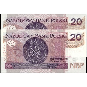 Poland. 2016 20 Zlotych Prefix BM - Consecutive Pair