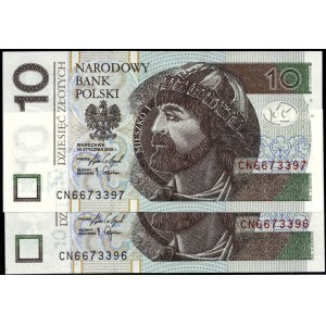 Poland. 2025 10 Zlotych Prefix CN - Consecutive Pair