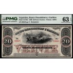Argentina. 1869 20 Pesos Fuertes - Banco Oxandaburu y Garbino