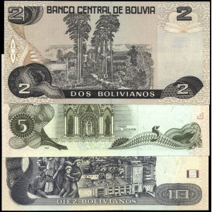 Bolivia. 1996 - 2 5 10 Bolivianos - 3 Piece Set