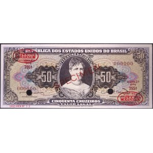 Brazil. 50 Cruzeiros 1961 TDLR Specimen