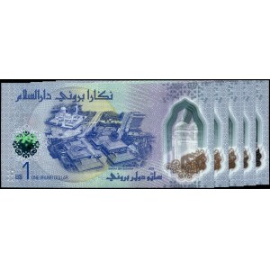 Brunei. 2026 1 Dollar Polymer - 5 Consecutive Pieces
