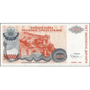 Croatia. 1993 5000000 Dinara