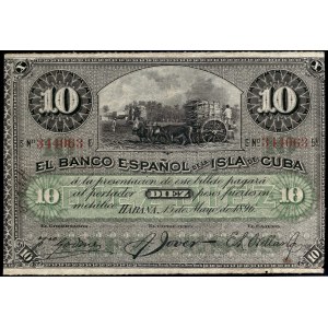 Cuba. 1896 10 Pesos - Without Red Overprint