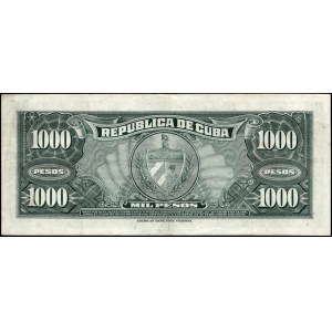 Cuba. 1950 1000 Pesos Prefix AA - Highest Denomination