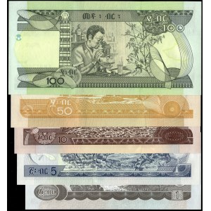 Ethiopia. 2008 - 1 5 10 50 100 Birr - 5 Piece Set