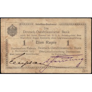 German East Africa. 1915 1 Rupie Tabora