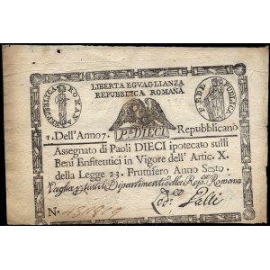 Italy. 1798 10 Paoli - Roman Republic