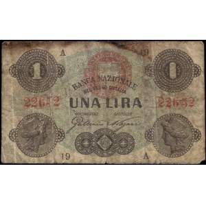 Italy. 1872 1 Lira - Banca Nazionale