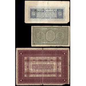 Italy. 1918-50 1 Lira - 3 Pieces