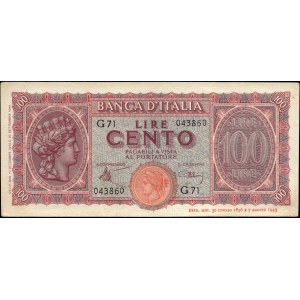 Italy. 1943 100 Lire