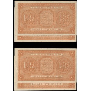 Italy. 1944 2 Lire - 2 Consecutive Pairs - 4 Pieces in Total