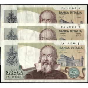 Italy. 1973-83 2000 Lire - 3 Pieces