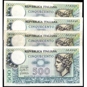Italy. 1976-80 500 Lire - 4 Pieces