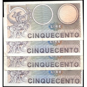 Italy. 1976-80 500 Lire - 4 Pieces