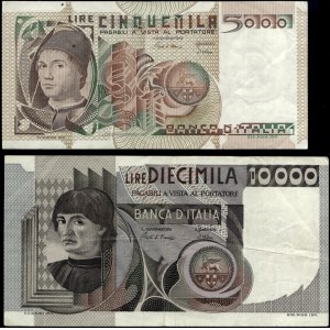 Italy. 1980-82 5000 & 10000 Lire - 2 Pieces