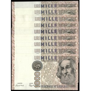 Italy. 1982 1000 Lire - 9 Pieces