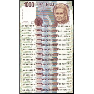 Italy. 1990 1000 Lire - 14 Pieces