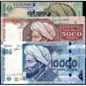 Kazakhstan. 2000-2003 - 2000 5000 10000 Tenge - 3 Piece Set