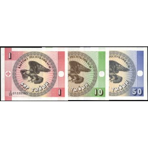 Kyrgyzstan. 1993 - 1 10 50 Tyiyn - 3 Piece Set