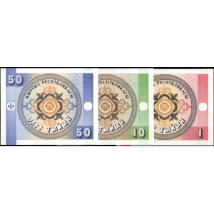 Kyrgyzstan. 1993 - 1 10 50 Tyiyn - 3 Piece Set