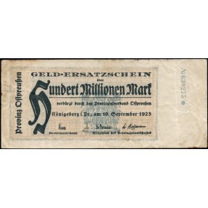 Russia. 1923 Kaliningrad 100 Million Mark