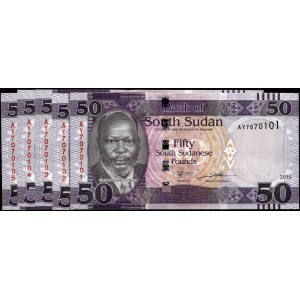 South Sudan. 2019 50 Pounds - 5 Consecutive Pieces
