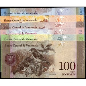 Venezuela. 2007-2014 - 2 5 10 20 50 100 Bolivares - 6 Piece Set