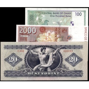 Welt. 1982–1996 – Oman, Spanien und Ungarn: 3 Banknoten