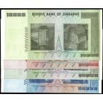 Zimbabwe. 2008 - 10 20 50 100 Trillion Dollars - 4 Piece Set