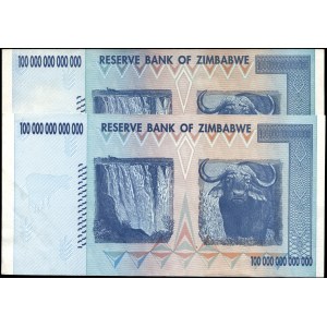 Zimbabwe. 2008 100 Trillion Dollars - 2 Pieces