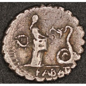 Rome. L. Roscius Fabatus, 59 BCE. AR Serrate Denarius Silver