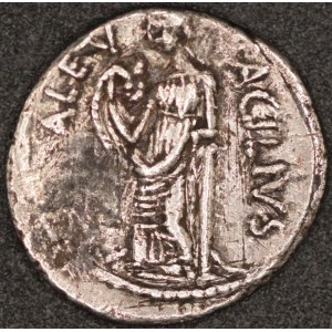 Rome. Man. Acilius Glabrio. Silver denarius. Rome, 49 B.C.E - Valetudo serpent
