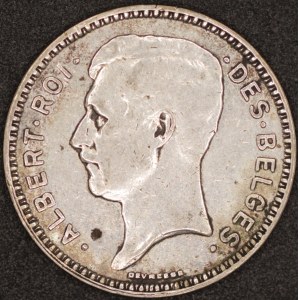 Belgium. 1934 20 Francs Silver
