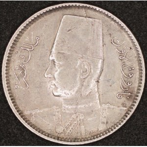 Egypt. 1937 2 Qirsh Silver