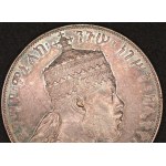 Ethiopia. 1897 A 1 Birr Melenik II Silver
