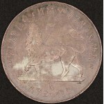 Ethiopia. 1897 A 1 Birr Melenik II Silver