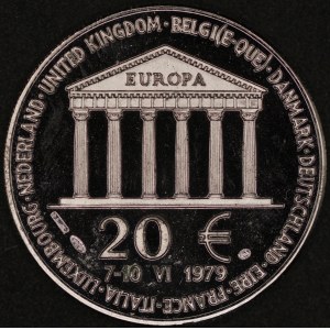 Europe. Paneuropa 1979 20 Euro Fantasy Issue Silver