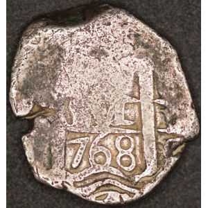 Guatemala. 1838 4 Reales Countermark Over a 1768 Potosi 4 Reales - Silver