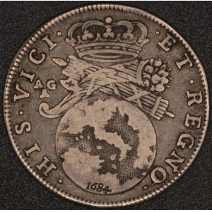 Italy. 1684 1 Tarì / 20 Grana Carlo II Silver