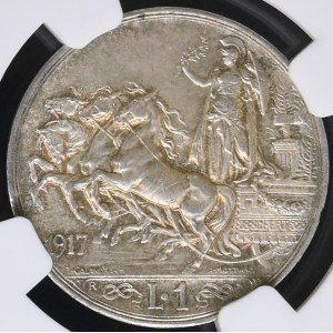 Italy. 1917 R 1 Lira Silver