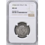 Italy. 1936 R XIV 10 Lire Silver