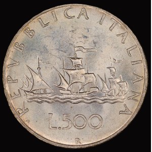 Italy. 1965 500 Lire R Silver
