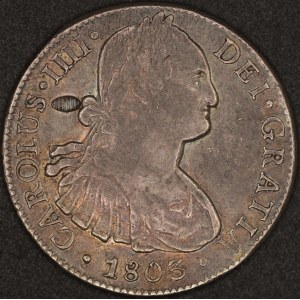 Malay Archipelago. 1803 8 Reales Mexico City Mo FM - Unidentified Countermark Silver