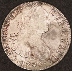 Mexico. 1795 8 Reales Mo FM Carlos IIII Silver
