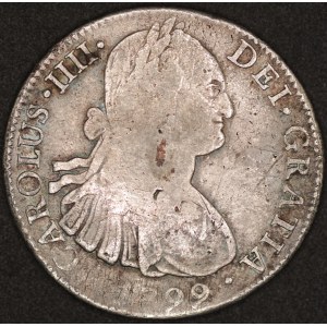 Mexico. 1799 8 Reales Mo FM Carlos IIII Silver