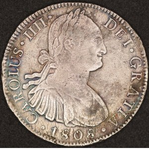 Mexico. 1808 8 Reales Mo FM Carlos IIII Silver